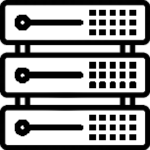 ikona serverů v regálu